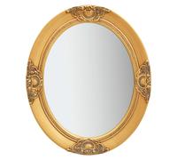 Wall Mirror Gold 50x60cm Rectangular Baroque Wood Glass Engineered Bevelled Edge