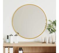 Wall Mirror Gold Glass PVC Round Ø40 cm - Minimalist Wall-Mounted Accent Decor.