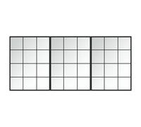 vidaXL Wall Mirrors 3 pcs Black 80x60 cm Metal
