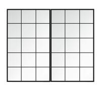 vidaXL Wall-mounted Metal Mirrors - 2 pcs Black, 100x60 cm, Easy to Install - Classic Design for Bedroom, Living Room, Bathroom & Vanity