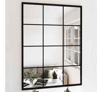 vidaXL Wall Mirror Black Metal Vanity Make up Bathroom Wall-mounted