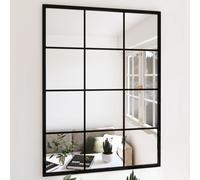 vidaXL Wall Mirror Black Metal Vanity Make up Bathroom Wall-mounted