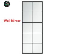 Wall Mirror Hallway Makeup Mirror Hanging Mirror Black Rectangler Iron vidaXL