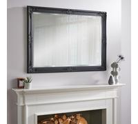 Wall Mirror Highbury Antique Rectangular Shape with Black Frame - H 104cm x W 74cm x D 3.5cm for Hanging in Any Living Area