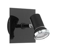 Wall/mirror Light Colour Black Chrome Shade Clear Glass Bulb Gu10 1X3.3W