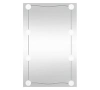 vidaXL Wall-Mounted Vanity Mirror - Glass Rectangular Cosmetic Mirror - Modern Decorative Mirror for Bedroom, Bathroom, Living Room - Silver, 50x80 cm