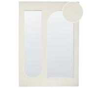 Beliani Wall Mirror MARCIGNY 70 cm 100 cm Boucle Off-White, White