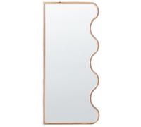 Beliani Wall Mirror Murat 69 Cm 150 Cm Paulownia Wood Natural