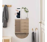Wall Mirror Oval Clear Glass 35x80cm Frameless Bathroom Bedroom Vanity HallwayUS