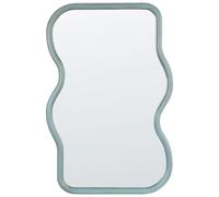 Wall Mirror RONNET 60 cm 90 cm Paulownia Wood Light Blue