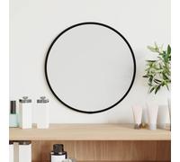 Wall Mirror Round Black Ø 30 cm Glass Face PVC Frame Minimalist Vanity For Home