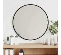Wall Mirror Round Black 40cm Glass with PVC Frame Wall-Mounted Modern Chic Style