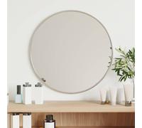 Wall Mirror Round Silver 40 cm Glass with PVC Frame Minimalist Decor for Hallway
