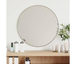 Wall Mirror Round Silver 40 cm Glass with PVC Frame Minimalist Decor for Hallway