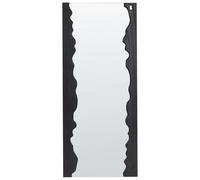 Beliani Wall Mirror Saullcet 75 Cm 175 Cm Paulownia Wood Black