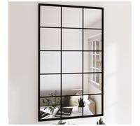 Wall Mirror Set of 3 Black Powdercoated Iron Glass 100x60cm Mountable Vert/Horiz