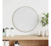 Wall Mirror Silver 30cm Round Glass Mirror PVC Frame Minimalist Bathroom Vanity