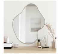 Wall Mirror Silver 60x50 cm Glass PVC Frame Minimalist Wall-Mounted Vanity-Slim