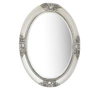 Wall Mirror Silver Baroque Ornate Bevelled 50x70 cm Wooden Frame Ready to Hang