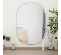 Wall Mirror Silver Glass PVC Frame 50x35 cm Rectangular Minimalist Modern Slim A