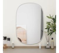 Wall Mirror Silver PVC Frame Glass 60x40 cm Minimalist Rectangular Sleek Modern.