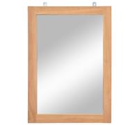1/2x Solid Teak Wall Mirrors Bathroom Bedroom Makeup Hall Mirror Set vidaXL