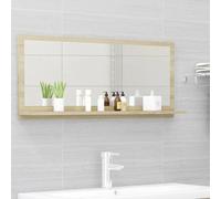 vidaXL Bathroom Mirror Sonoma Oak – Engineered Wood, Wall-Mounted with Glass Shelf