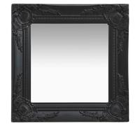 Wall Mirror Square 40x40 cm Black Baroque Ornate Wooden Frame Bevelled Mirror