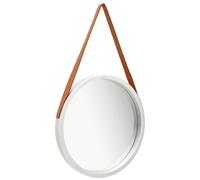 vidaXL Wall Mirror with Strap 50 cm Silver UK GF0