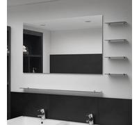Vidaxl Wall Mirror With 5 Shelves Silver 100X60 Cm