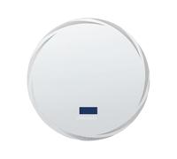 Beliani Led Bathroom Mirror Tanay 60 Cm 60 Cm With Built-In Bluetooth Speaker Silver