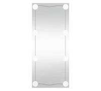 Wall Mirror with LED Lights 40 x 80 cm Glass Rectangular Wall Mounted Lighting in Warm White and Cool White USB Port for Bathroom Bedroom Hallway Living Room