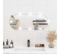 Wall Mirror with LED Lights Glass Oval 35 x 80 cm Lighting with USB for Bedroom Bathroom Hallway Modern Cosmetic Mirror with Warm White and Cool White Light