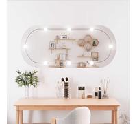 Wall Mirror with LED Lights, Oval Glass Mirror 45 x 100 cm, with USB Connection, Warm White and Cool White, for Bathroom Mirror, Bedroom, Hallway, Living Room, Wardrobe, Make-Up and Decoration