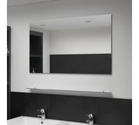 Wall Mirror with Shelf Bathroom Mirror Decorative Mirror Tempered Glass vidaXL