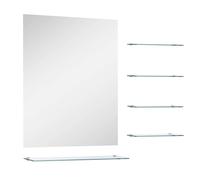 vidaXL Wall Mirror with 5 Shelves Silver 50x60 cm, Silver