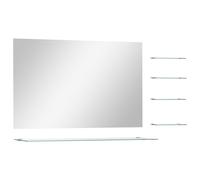 Wall Mirror with Shelf Bathroom Mirror Decorative Mirror Tempered Glass vidaXL