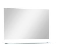 Wall Mirror with Shelf Clear Tempered Glass 100x60 cm WallMountedXL