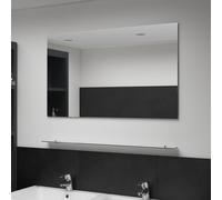 Wall Mirror with Shelf Bathroom Mirror Decorative Mirror Tempered Glass vidaXL