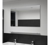 vidaXL Wall Mirror with Shelf 100x60cm Tempered Glass Bathroom Decoration