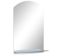 Wall Mirror with Shelf Tempered Glass Bathroom Decor Mirror Multi Sizes vidaXL