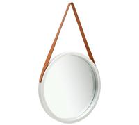 Wall Mirror with Strap Hanging Mirror Retro Decorative Bathroom Mirror vidaXL