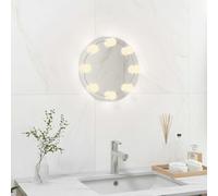 Wall Mirror without Frame with LED Lighting, Round Glass, 30cm Diameter, USB Port, Warm White and Cool White Light, Ideal for Bedroom, Bathroom, Hallway and Makeup Decoration