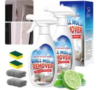 Wall Mold Remover Spray, 2026 New Highly Effective Mould Removal Spray For Walls, Multi Wall Mould Cleaner, Portable Walls Stain Removeal, For Bathroom Kitchen Tile Wood Fabric Stain Remover (2pcs)