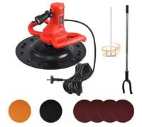 Wall Mortar Smoothing Machine, 6 Speed Concrete Mixer, Automatic Wall Polisher with Light, Concrete Trowel with Mixing Rod & Extension Pole