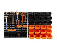 Gr8 Home 44 Piece Wall Mounted Tool Peg Board Set Garage Storage Shelf Bins Workshop Rack Shed Pegboard Shelves Holder Organiser