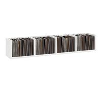 Wall Mount 84 CD / 56 DVD/Bluray/Media Storage Rack 4 Cubes Wooden Shelf Orga...