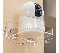 Wall Mount Acrylic Camera Holder Bracket with No Drill Installation, Sturdy Extended Platform and Three-Sided Barriers for Enhanced Stability(S)