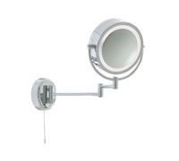 Wall Mount Adjustable Arm Illuminated Chrome Bathroom Vanity Magnifying Mirror