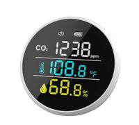 Wall Mount Air Monitor with CO2 Detection and Live Display Suitable for Indoor Dampness Temperature and Warnings Air Inspector